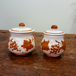 Ceramic sugar bowl in Romagnola decoration