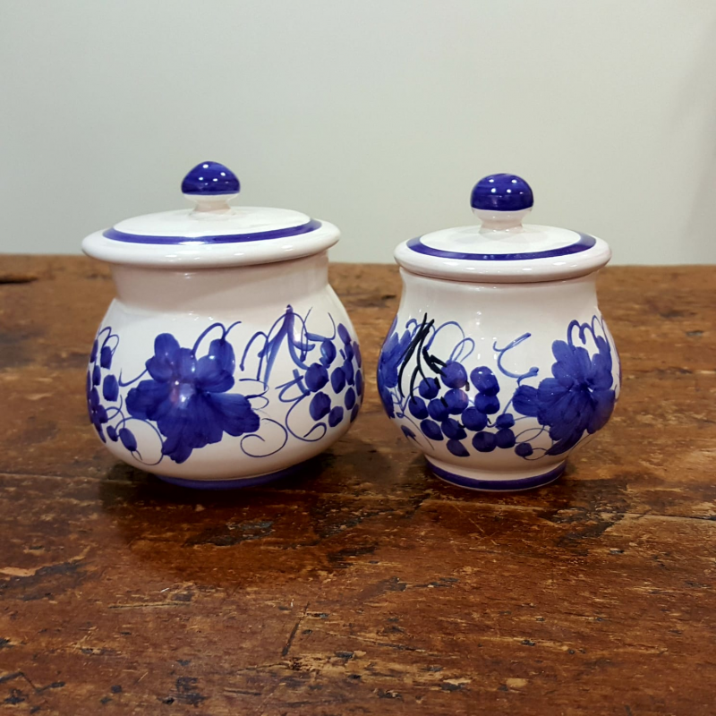 Ceramic sugar bowl in Romagnola decoration