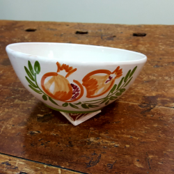 Ceramic salad bowl pomegranate decoration handmade by artgiani.