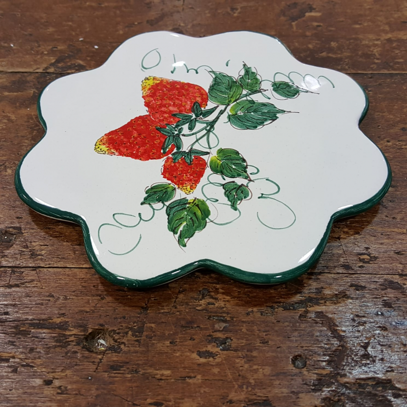 Sottopentola in ceramica decorazione fragole