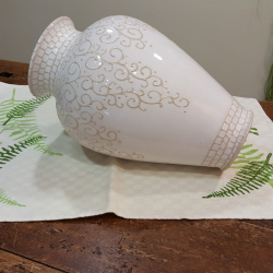 Ceramic vase with embroidery decoration