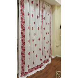 Beautiful artisan curtains with grape print.