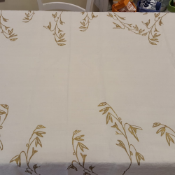 Crumpled natural linen tablecloth Mourous collection