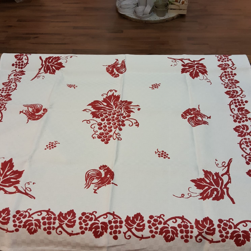 Square printed tablecloth from Romagna in linen blend