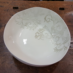 Bowl porcelllana bianca collezione Acanto impronta grigia