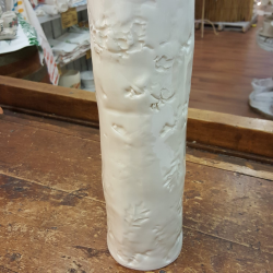 Porcelain vase with tube with floral imprint Bertozzi