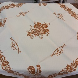 Romagna printed square tablecloth in linen blend