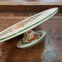 Cake stand in ceramic decorated pomegranate