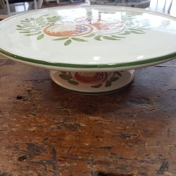 Cake stand in ceramic decorated pomegranate