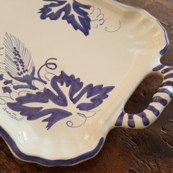 Vassoio Collezione spiga e uva in ceramica