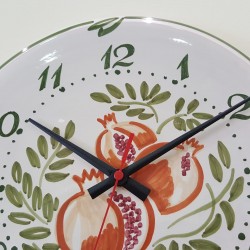 Ceramic clock hand decorated pomegranate