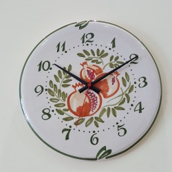 Ceramic clock hand decorated pomegranate