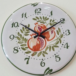 Ceramic clock hand decorated pomegranate