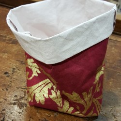 Basket rack or washable paper item case collection Acanto Rosso e oro