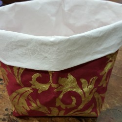 Basket rack or washable paper item case collection Acanto Rosso e oro