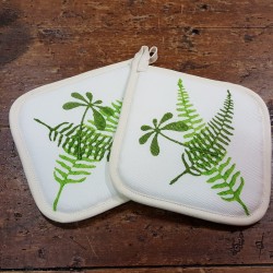 Fern print pot holders