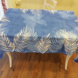 Crumpled linen tablecloth Palma blue collection