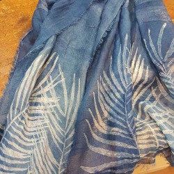 Scarf in silk and linen Bertozzi Palm collection