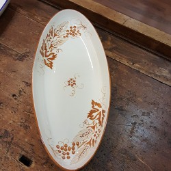 Oval ceramic serving plate Spiga e Uva Collection