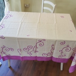 Cyclamen border and curl collection tablecloth 175x175 cm