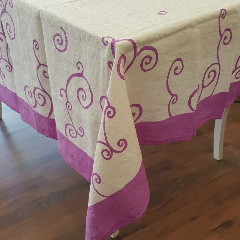 Cyclamen border and curl collection tablecloth 175x175 cm