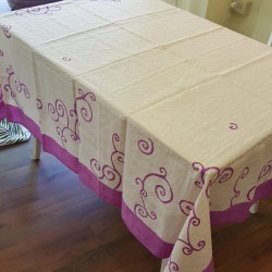 Cyclamen border and curl collection tablecloth 175x175 cm