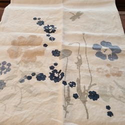 Table runner 100% Crumpled linen L'Heure Bleue collection