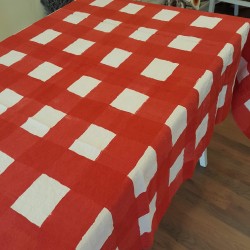 Red Linen Tablecloth...