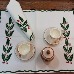 Breakfast placemat Holly in linen blend