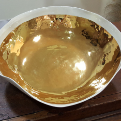 Bowl Centrotavola in porcellana e oro zecchino