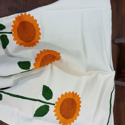 Dusters sunflowers printed by hand