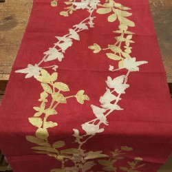 Hand-printed linen runner...