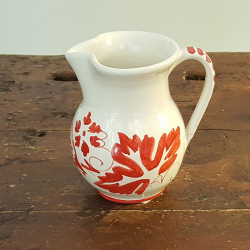 Ceramic wine jug hand-painted