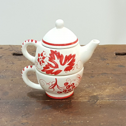 ceramic teapot with cup