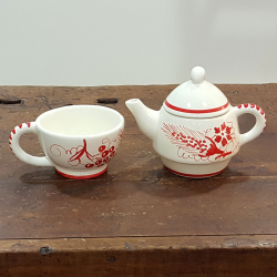 ceramic teapot with cup