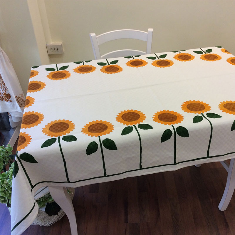 Italian Luxury Tablecloths  sunflowers print