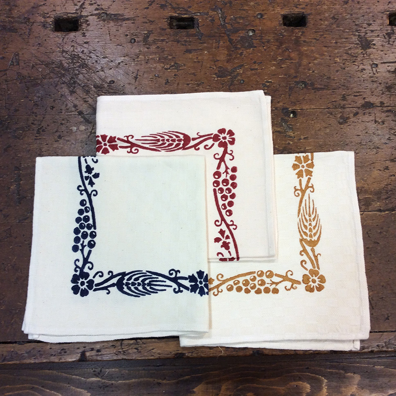 Italian linen napkins hand-painted