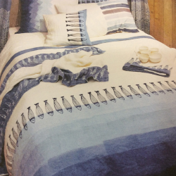 Bedspread linen hand-printed collection Panarea Bertozzi