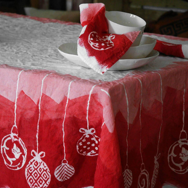 Linen tablecloth christmas collection bartozzi