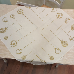 Christmas tablecloth gold decoration