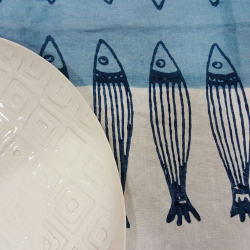 Italian Table Runner sardines print collection Panarea