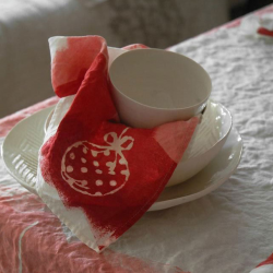 Christmas Table runner crumpled linen  Bertozzi