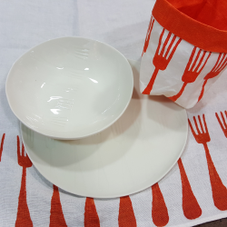 Porcelain Plates forks collection Bertozzi