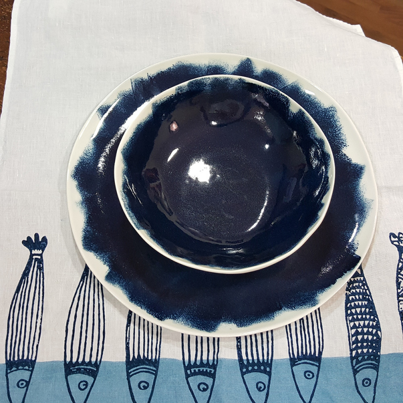 Porcelain Plates blue Bertozzi