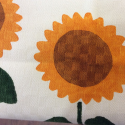 Napkins hand-printing sunflowers decorated