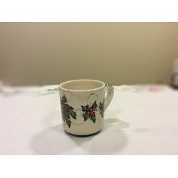 Tazza Mug in ceramica Natalizia con decorazione Agrifoglio