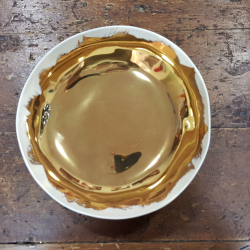 Bowl in porcellana spennellata oro