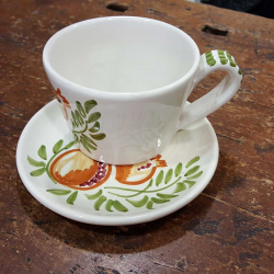 Tazze da colazione in ceramica decorazione melograno