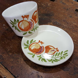 Set Ceramic Breakfast pomegranate decoration