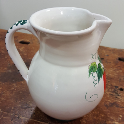 Ceramic liter jug decorated with strawberries